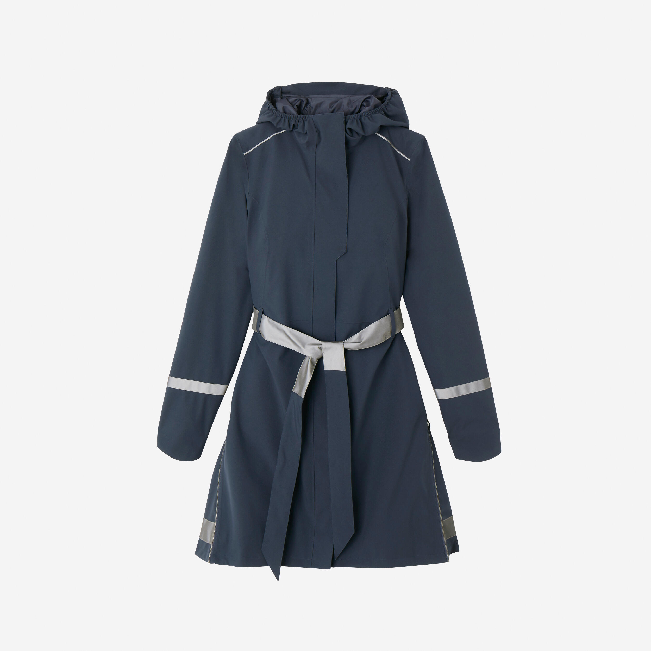 Dames regenjas 940 met capuchon voor op de fiets marineblauw 16/19