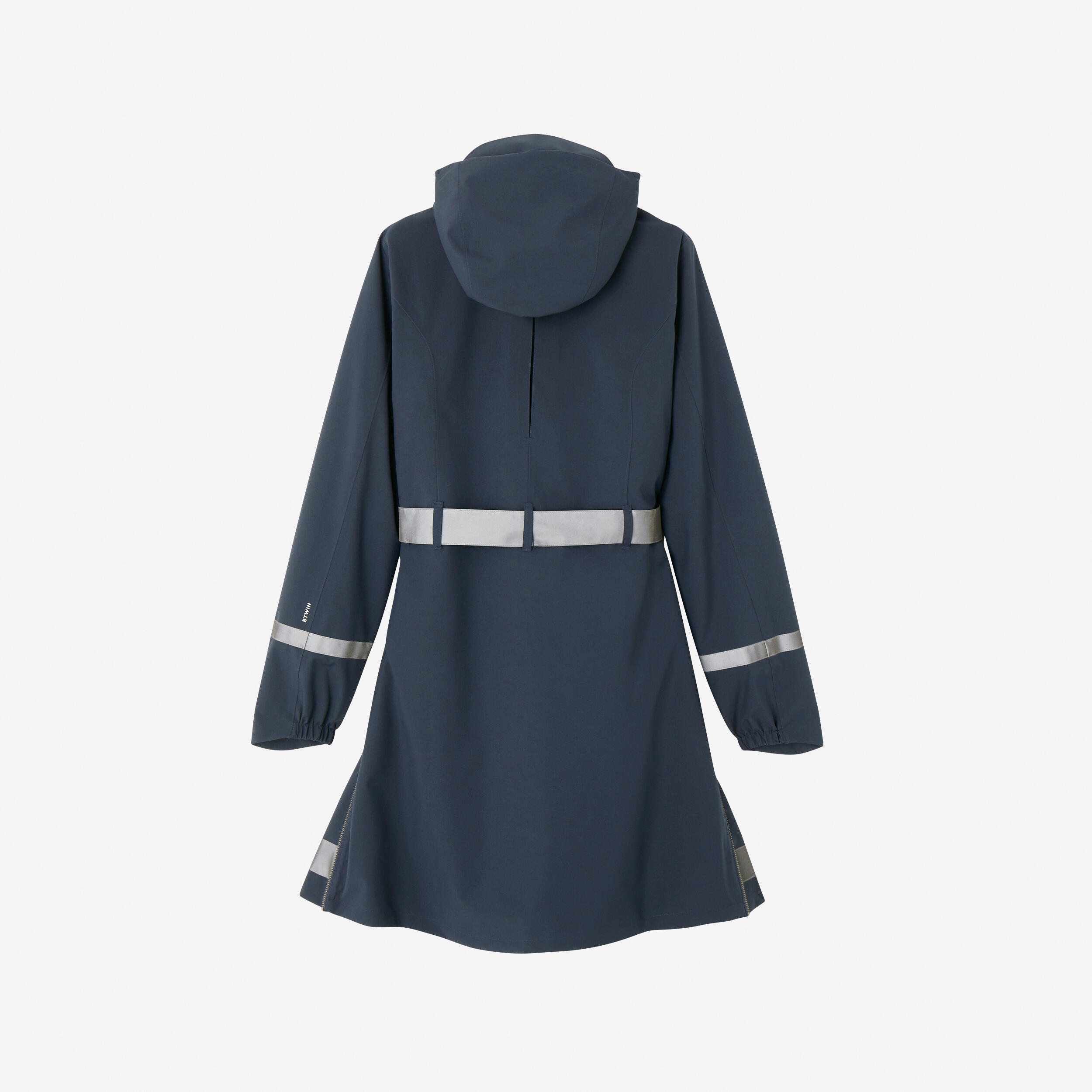 Dames regenjas 940 met capuchon voor op de fiets marineblauw 18/19