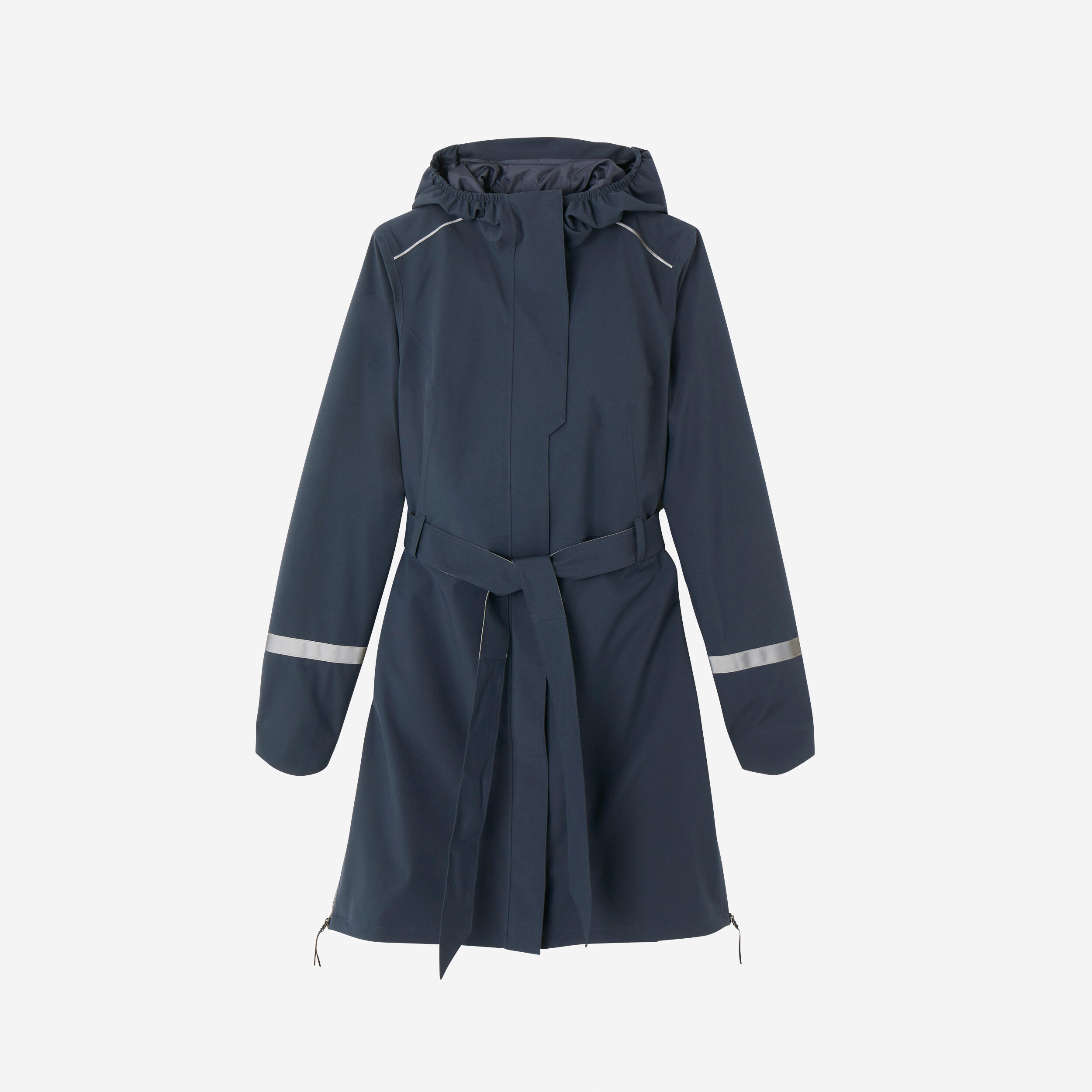 Dames regenjas 940 met capuchon voor op de fiets marineblauw 17/19