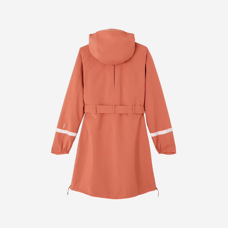 Trench femme imperméable avec capuche - vélo ville - terra cotta