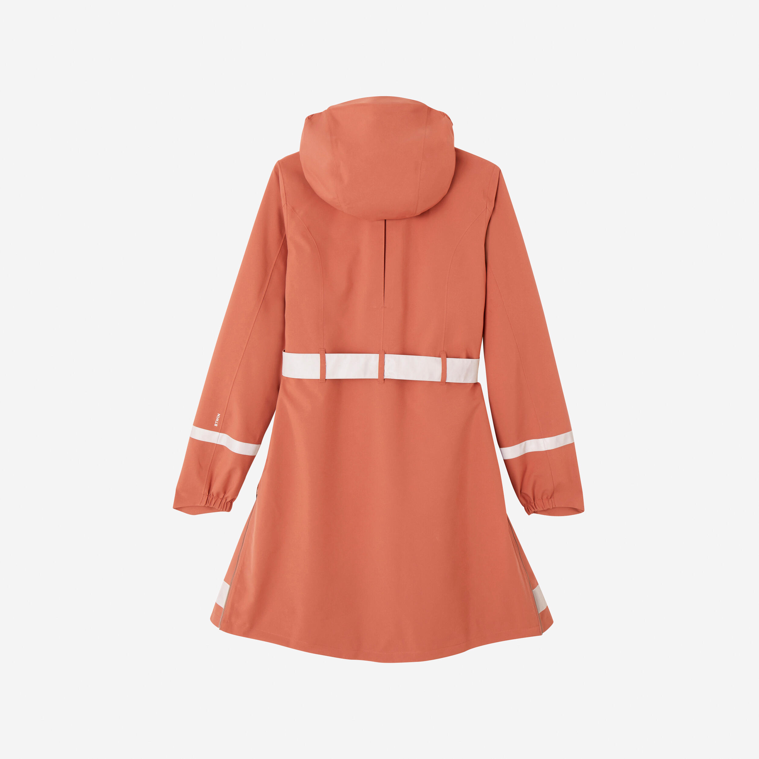 Wasserdichte Regentrenchcoat mit Kapuze Damen - Velo Stadt Terracotta 17/18