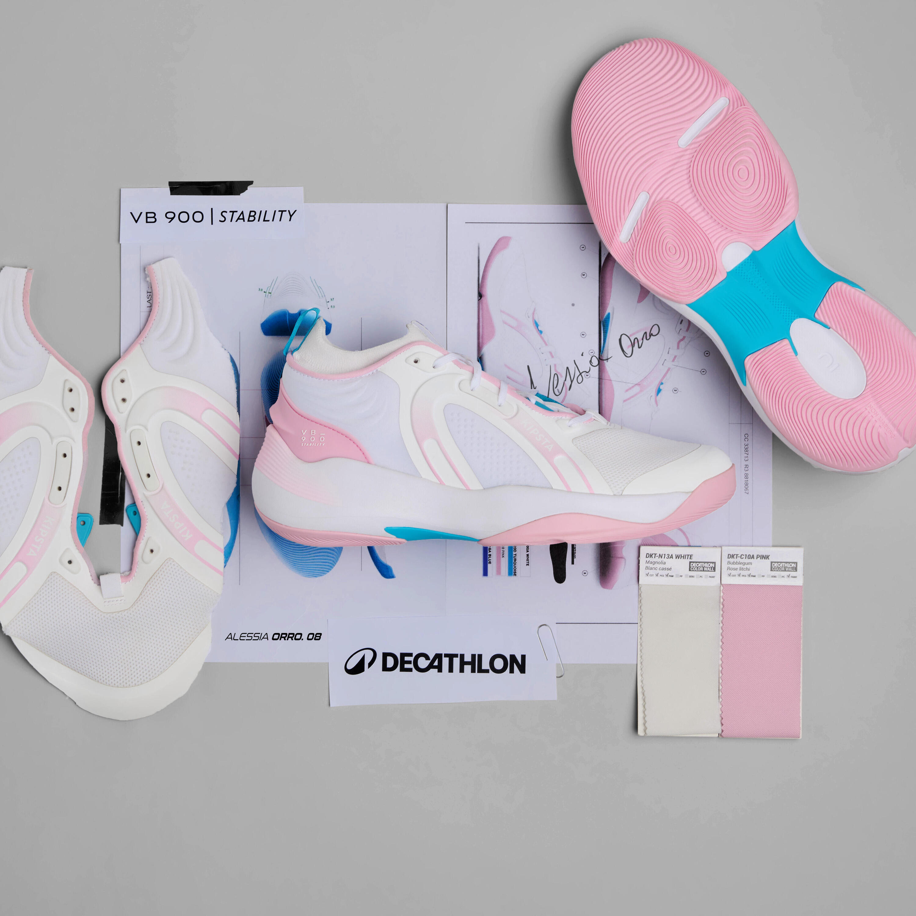 Scarpe pallavolo adulto VB 900 STABILITY rosa Alessia Orro 9/18
