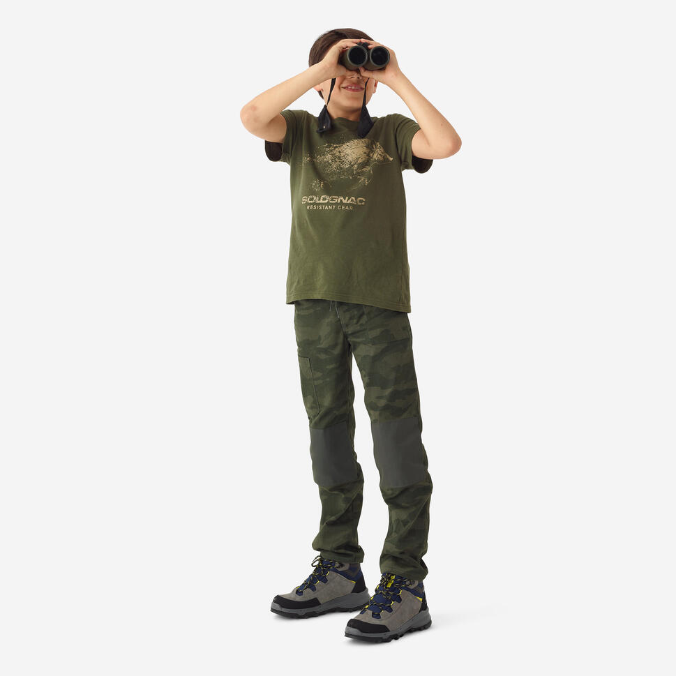 Spodnie dla dzieci Solognac 500 camo wytrzymałe