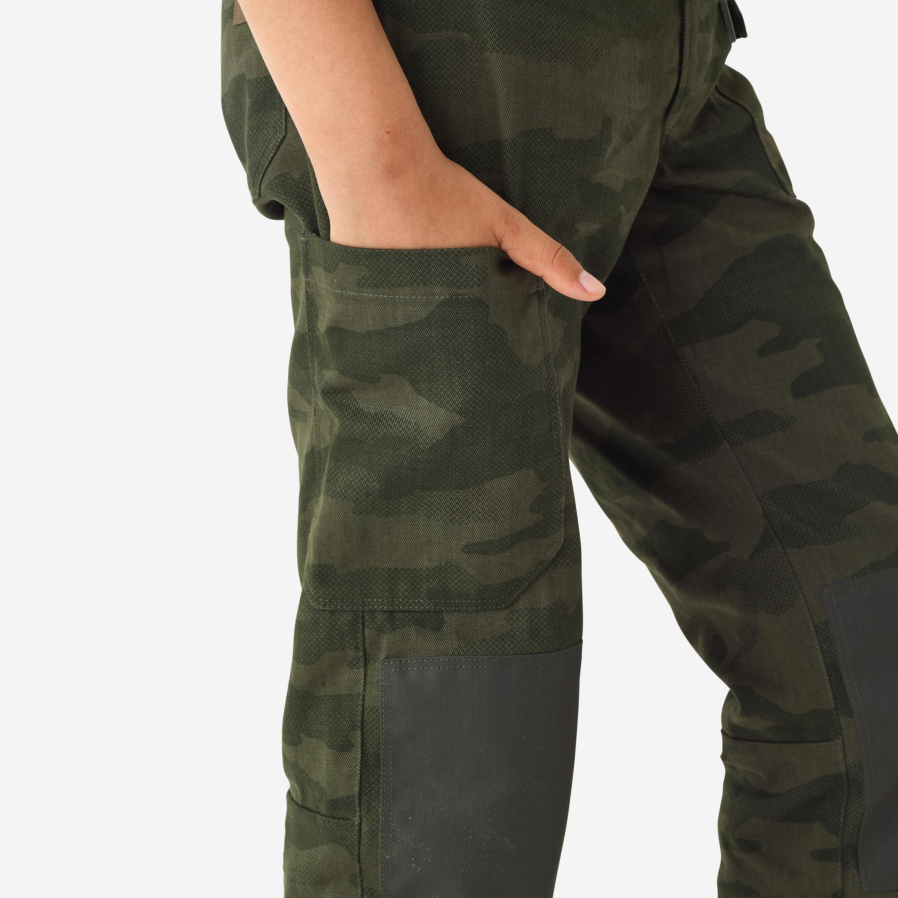 Hose 500 Kinder strapazierfähig Camouflage  8/10