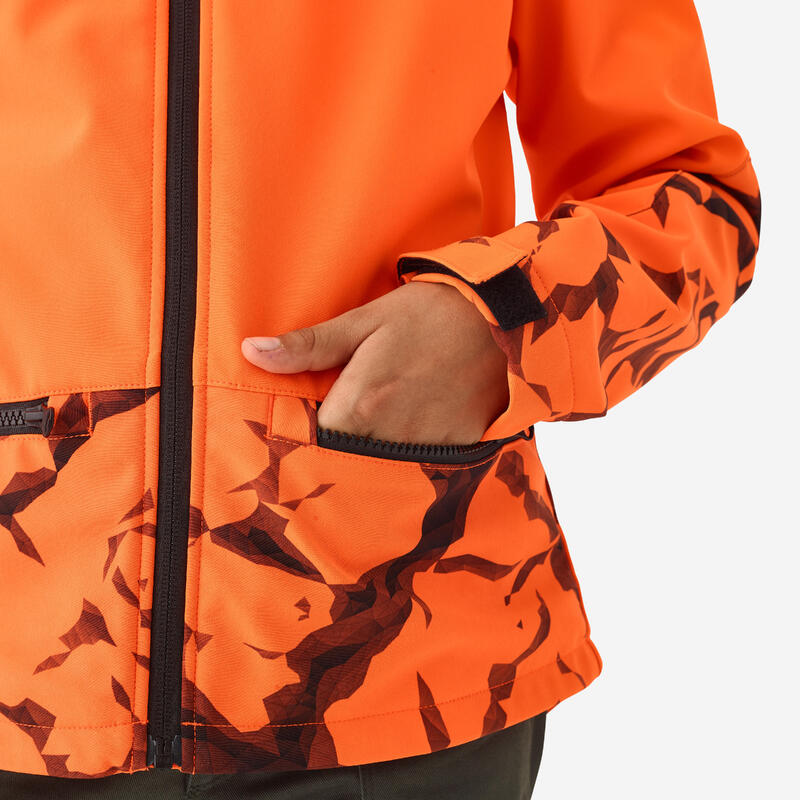 Gyerek softshell kabát SG500, fluo