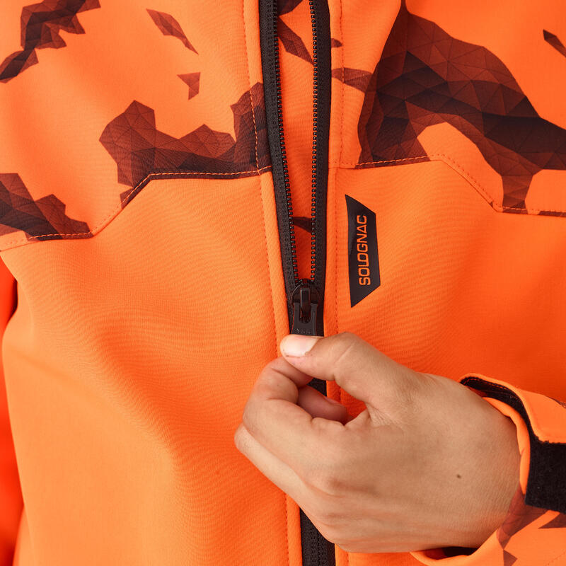 Softshell chasse 500 junior fluo