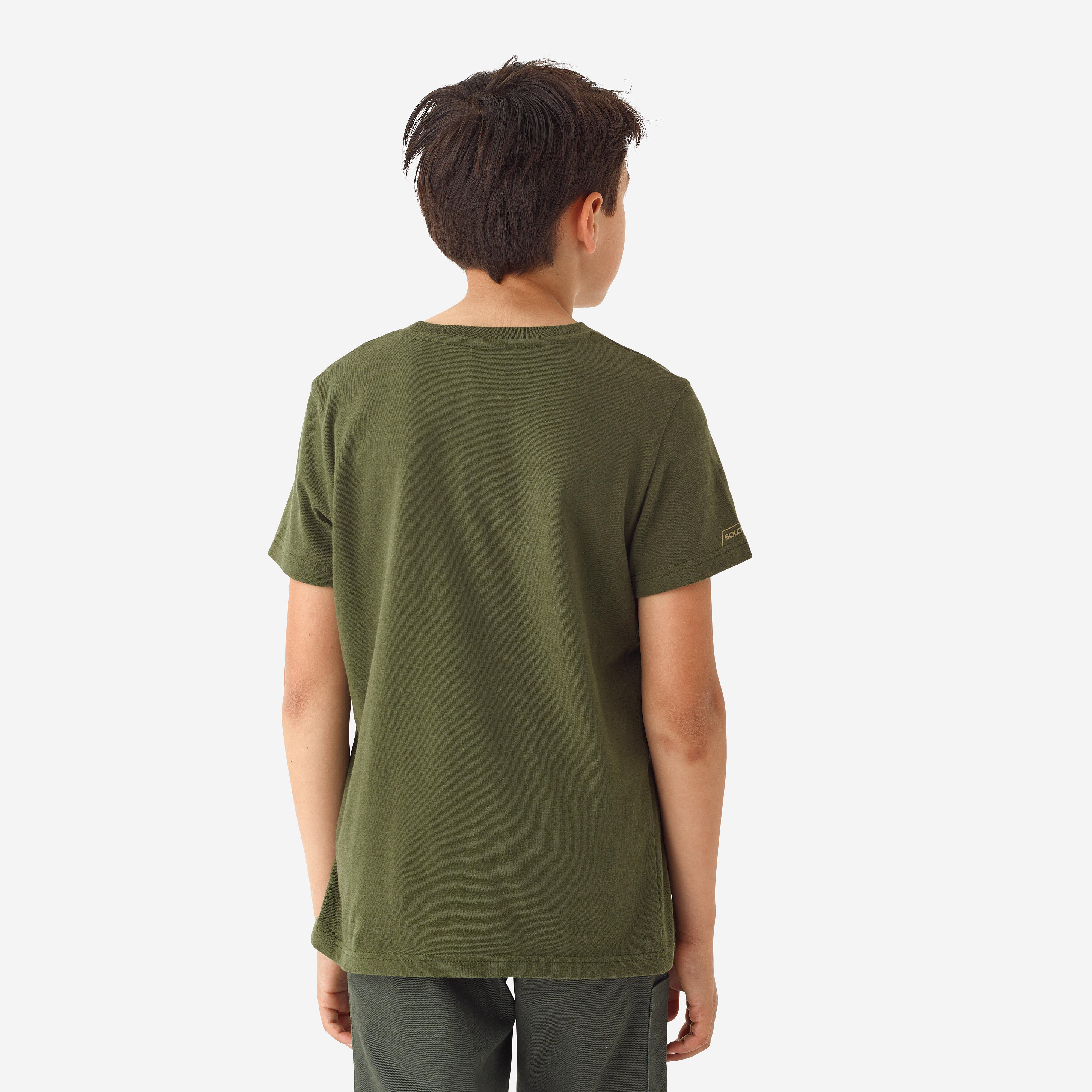 T-SHIRT JUNIOR VERDE CON STAMPA CINGHIALE