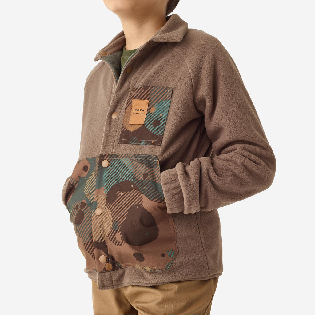 KID'S FLEECE OVERSHIRT 500 BROWN