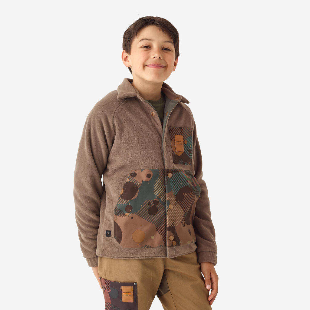 KID'S FLEECE OVERSHIRT 500 BROWN