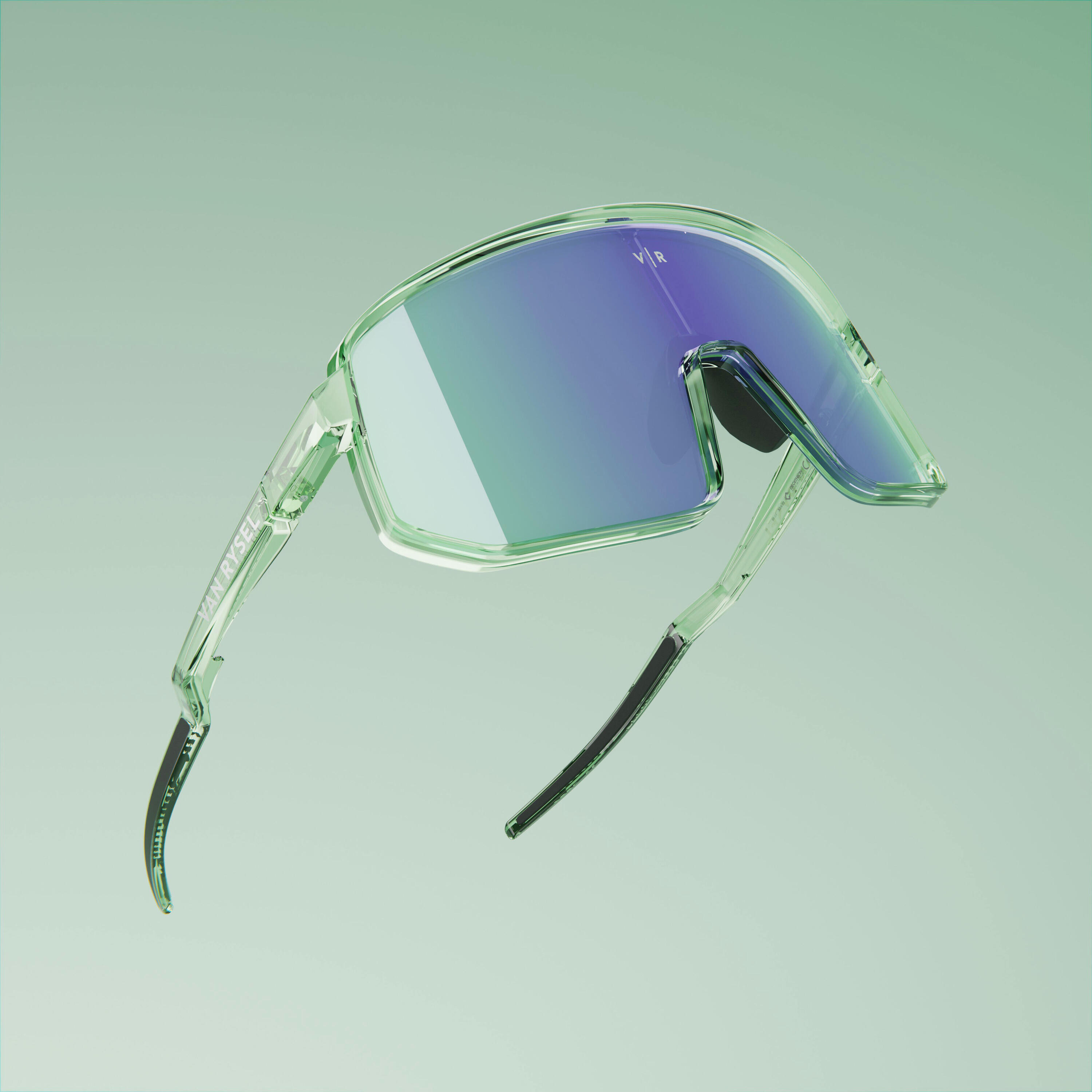 Lentes de ciclismo categoría 3 verde translúcido para adulto Roadr 900 Perf 8/14