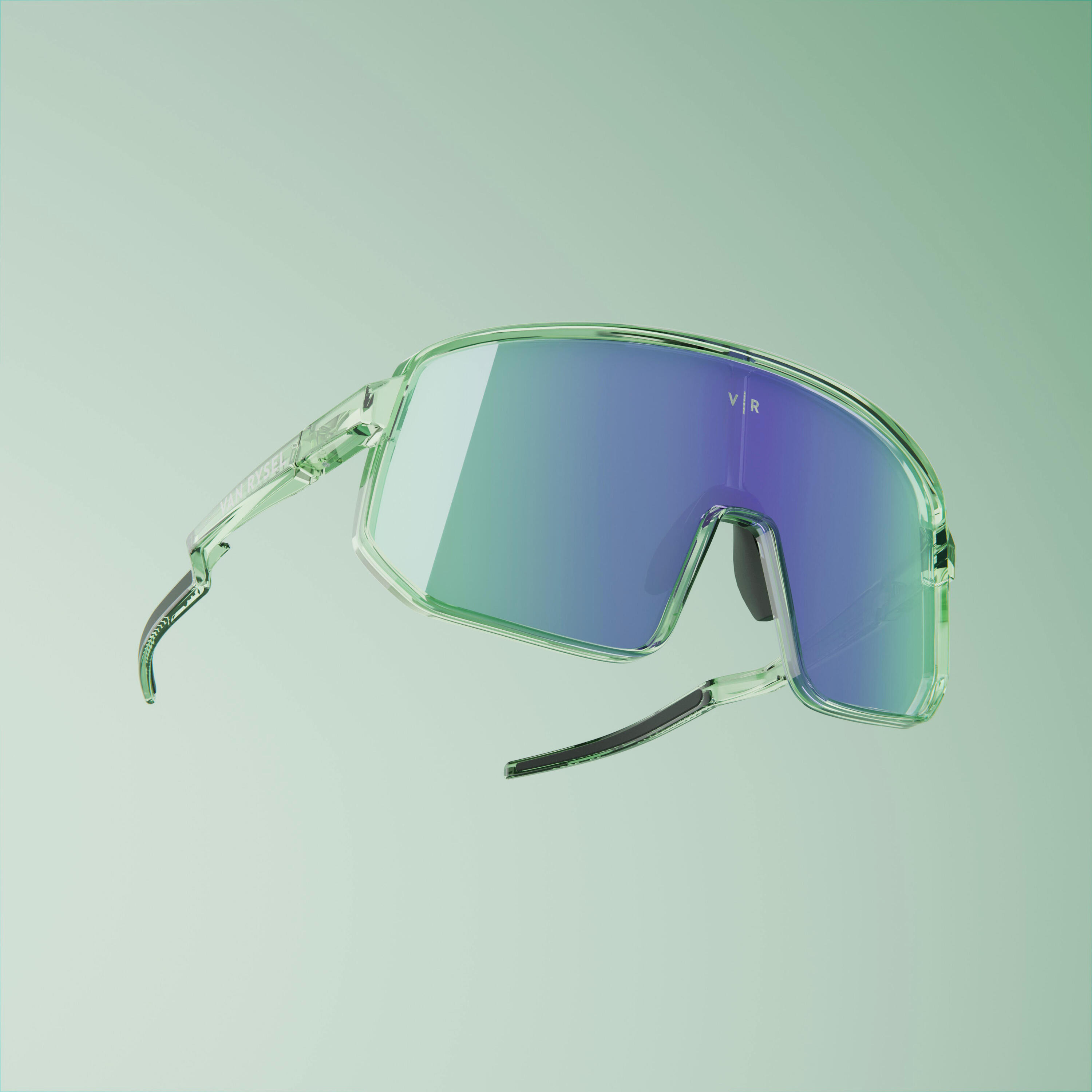 Lentes de ciclismo categoría 3 verde translúcido para adulto Roadr 900 Perf 7/14