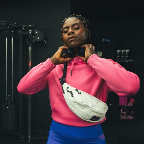 Débardeur crop top sans couture Femme - Bleu et Rose