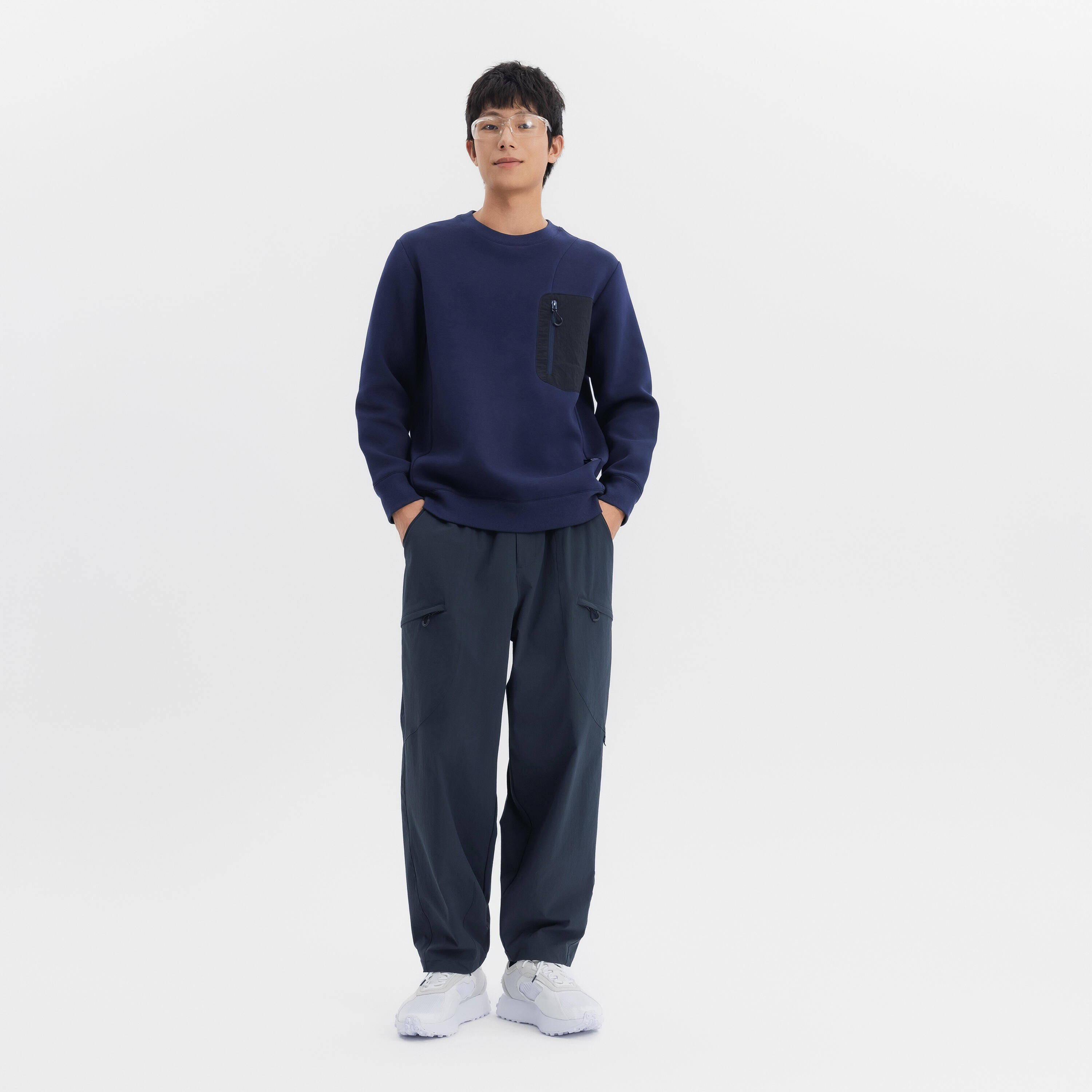 Sportswear men zipper tapered pants-graphite grey -  4