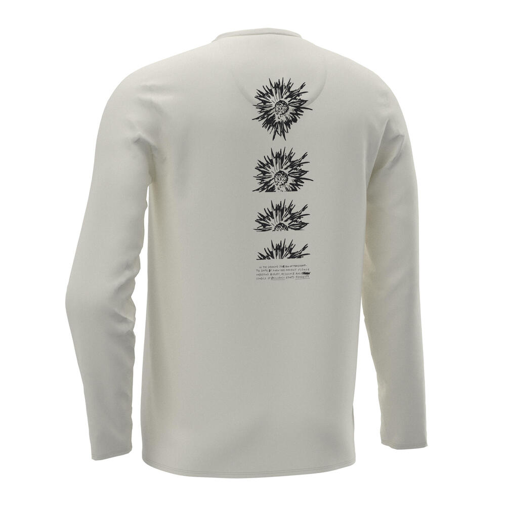 tee shirt de surf manches longues UPF50+ homme - flower blanc