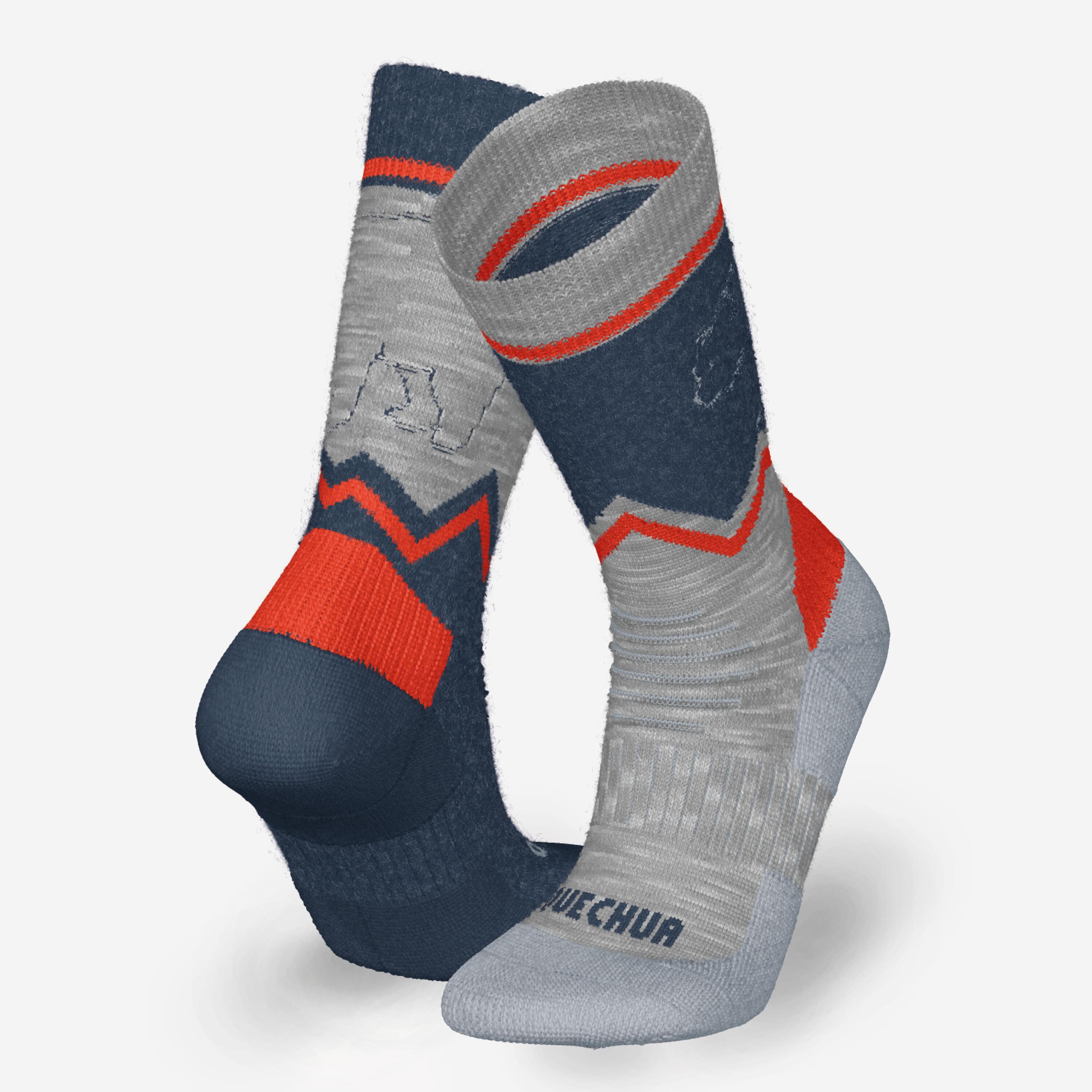 Kids’ Warm Hiking Socks SH100 Mid 2 Pairs 4/7