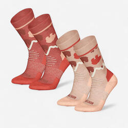 Chaussettes chaudes de randonnée - SH100 MID - enfant X2 paires