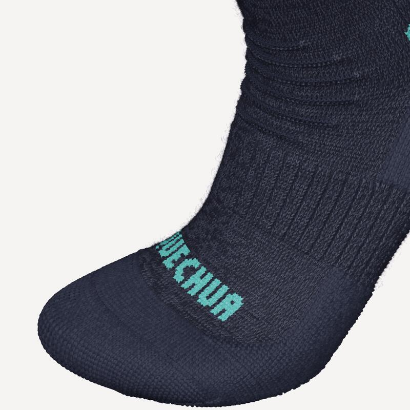 Meias quentes de Caminhada Criança SH100 Cano Médio (2 pares)