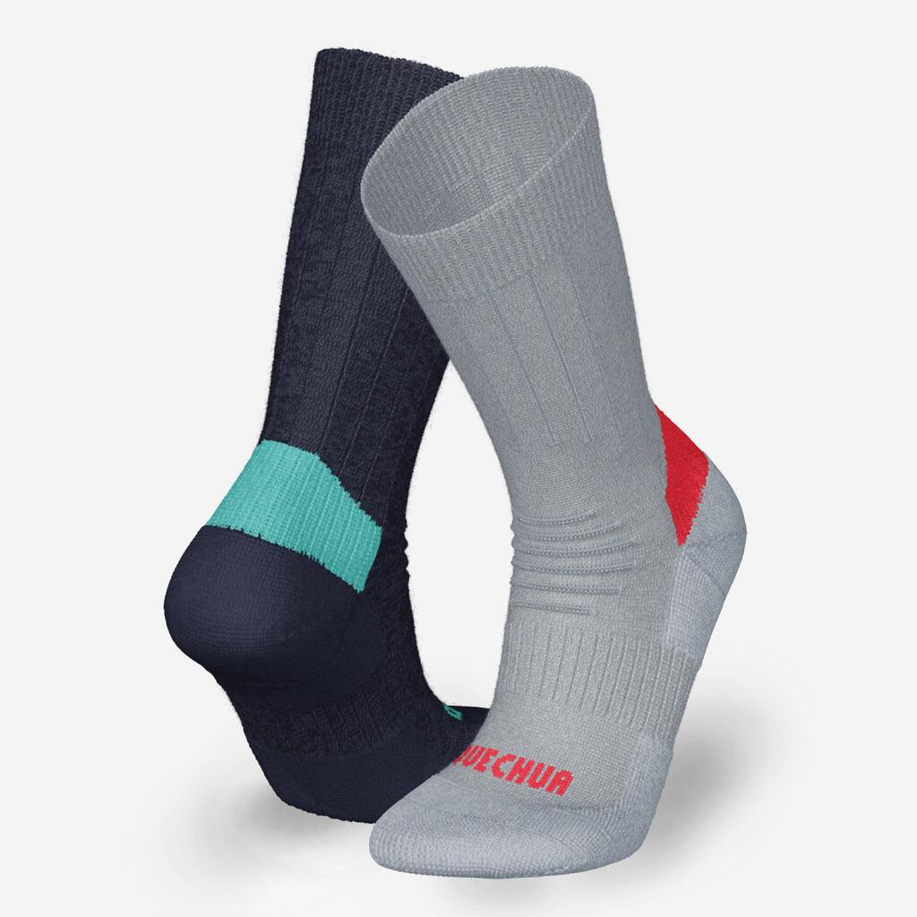 Calcetas cálidas de senderismo - SH100 MID - Niños X2 pares 