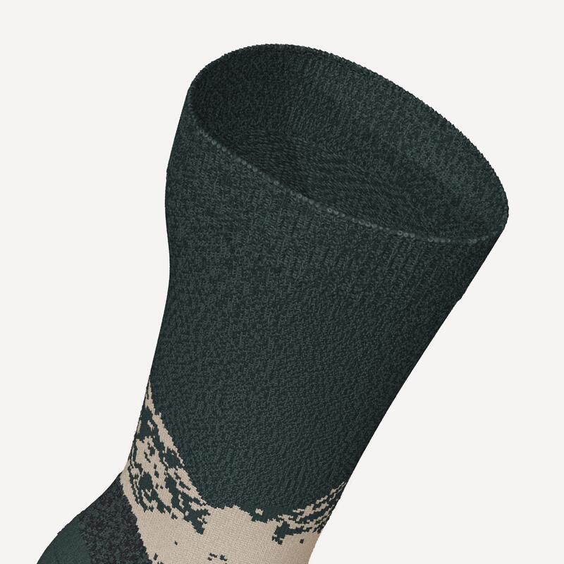 Set 2 Perechi Șosete călduroase pentru Drumeție MH500 Verde