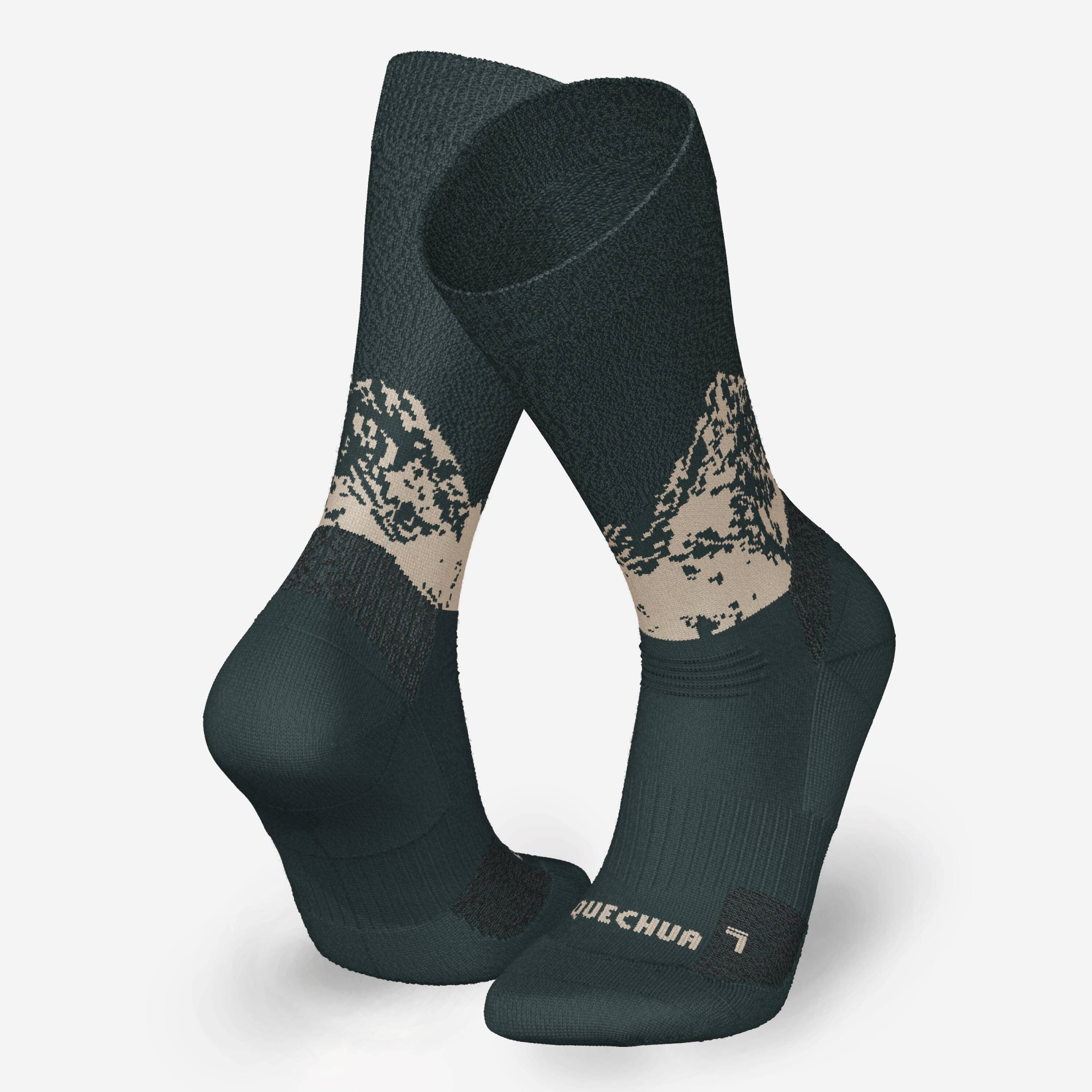 Warm hiking socks, SH500 Mid - Green -  5