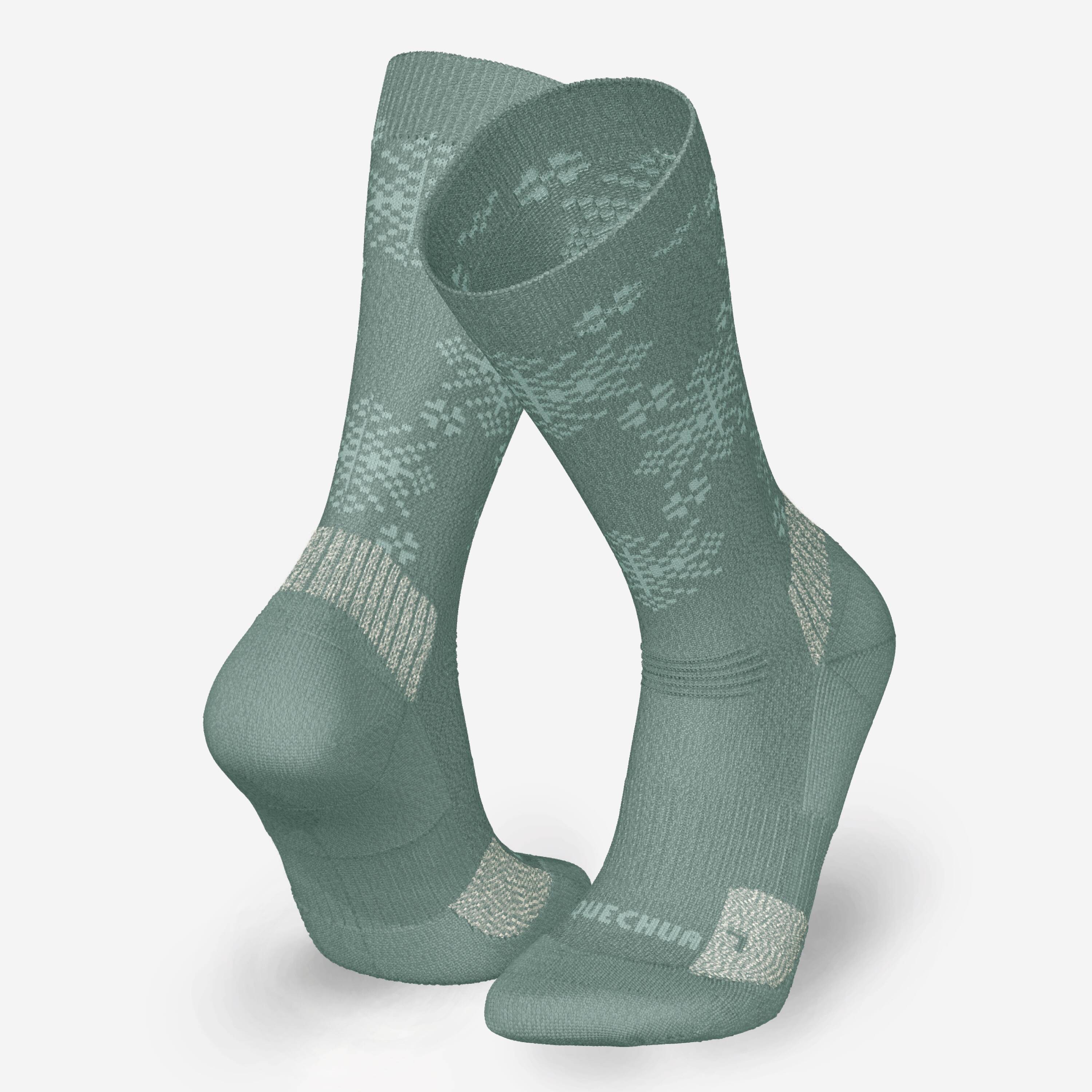 Warm hiking socks, SH500 Mid - Green -  5