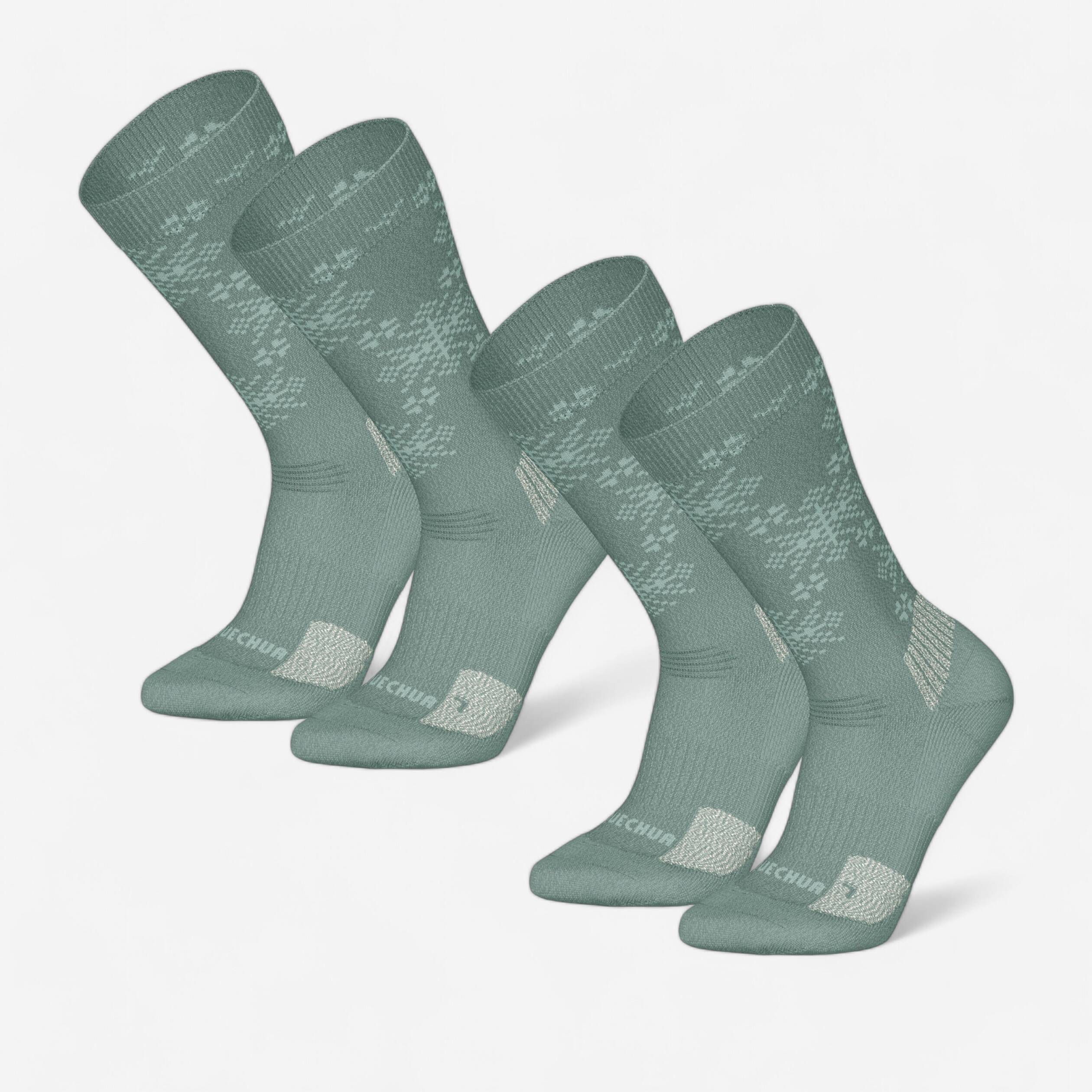 Warm hiking socks, SH500 Mid - Green