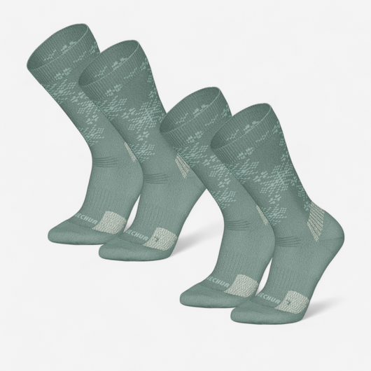 Chaussettes de randonnée chaudes, SH500 Mid vert