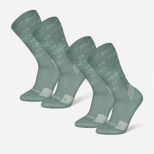 Chaussettes de randonnée chaudes, SH500 Mid vert