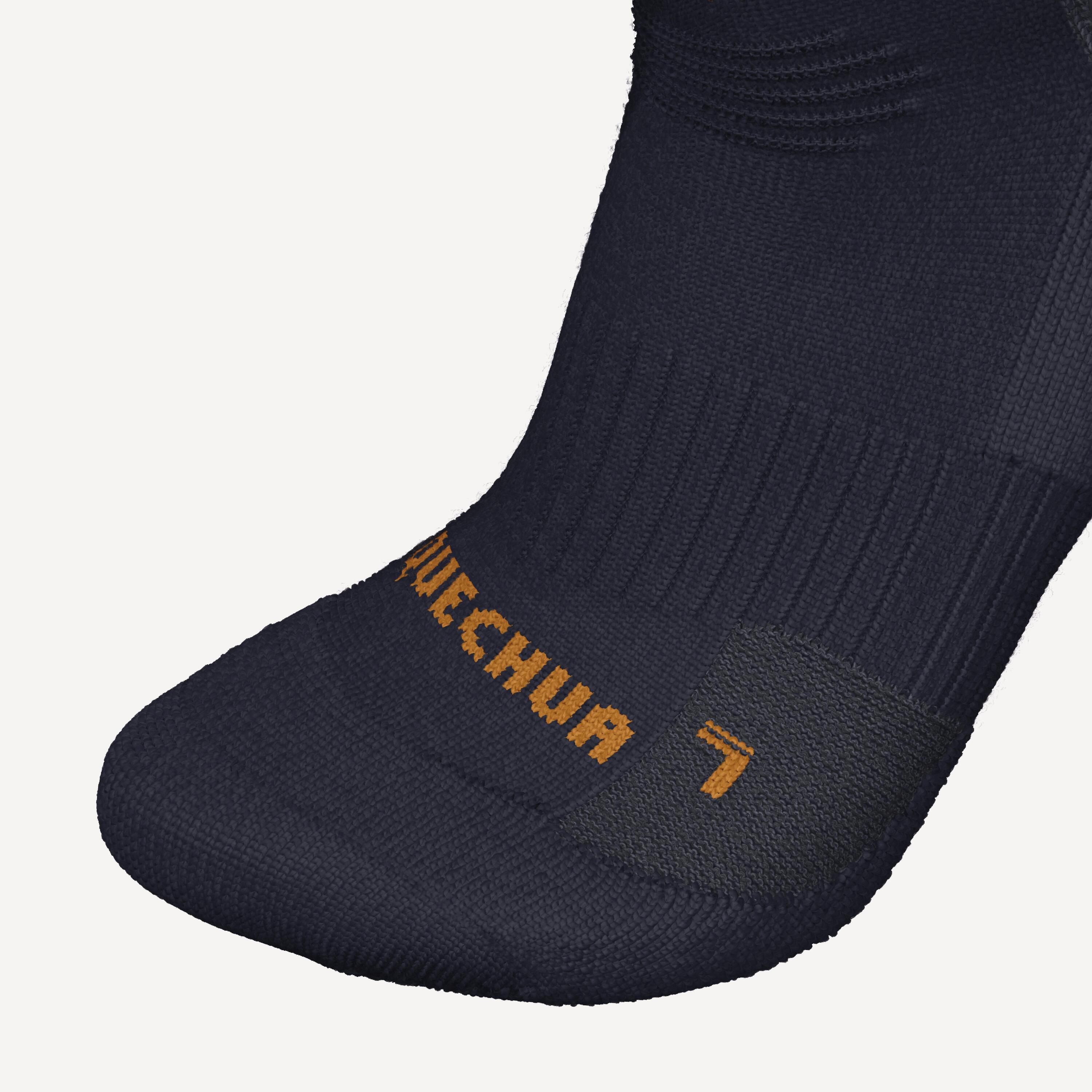 Chaussettes de randonnée chaudes, SH500 Mid bleu marron 3/7