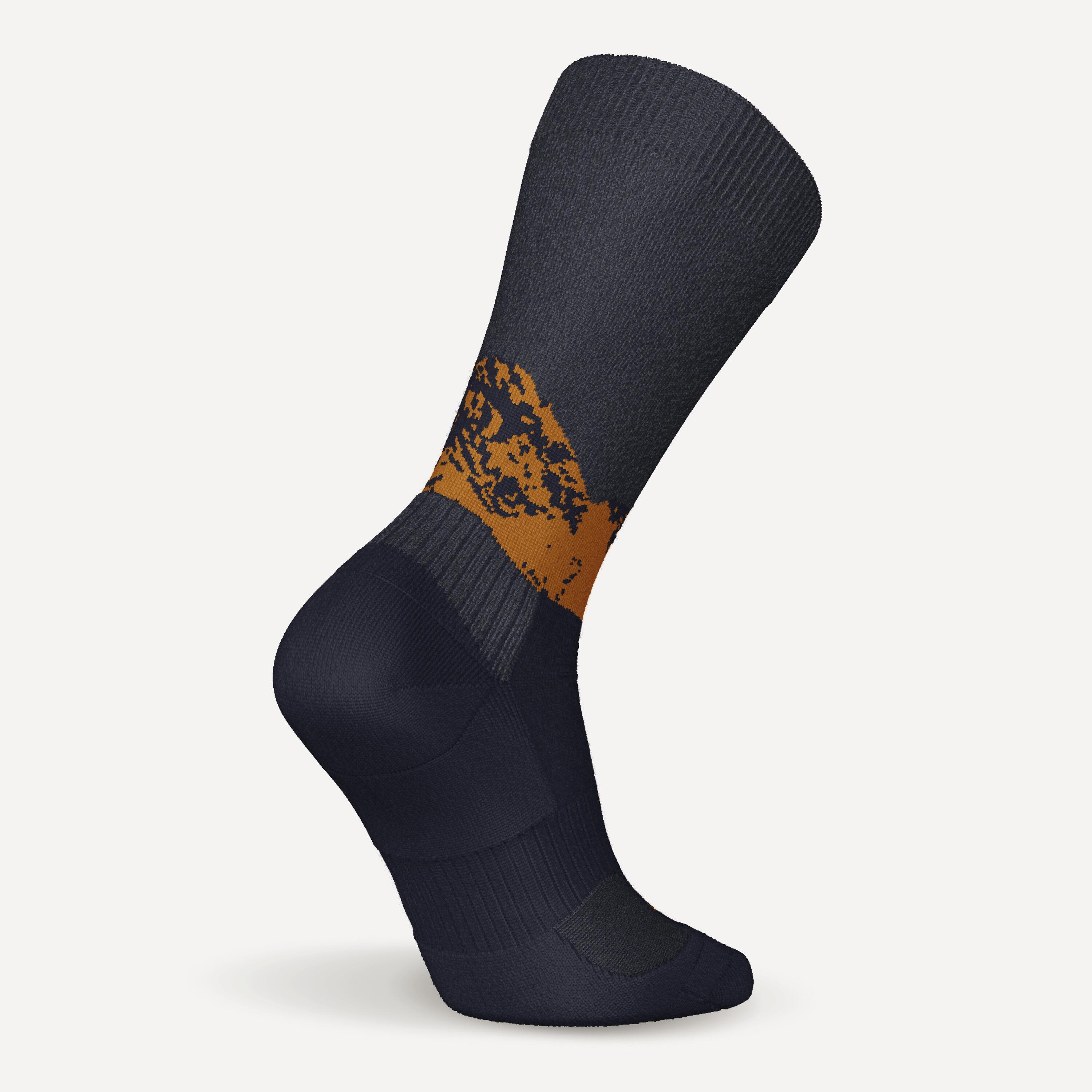 Chaussettes de randonnée chaudes, SH500 Mid bleu marron 2/7