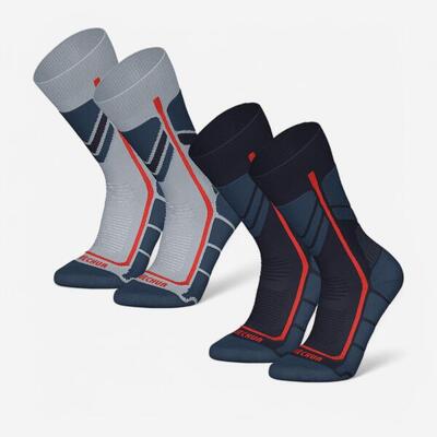 Wandersocken Kinder warm Winterwandern - SH500 2 Paar blau/grau