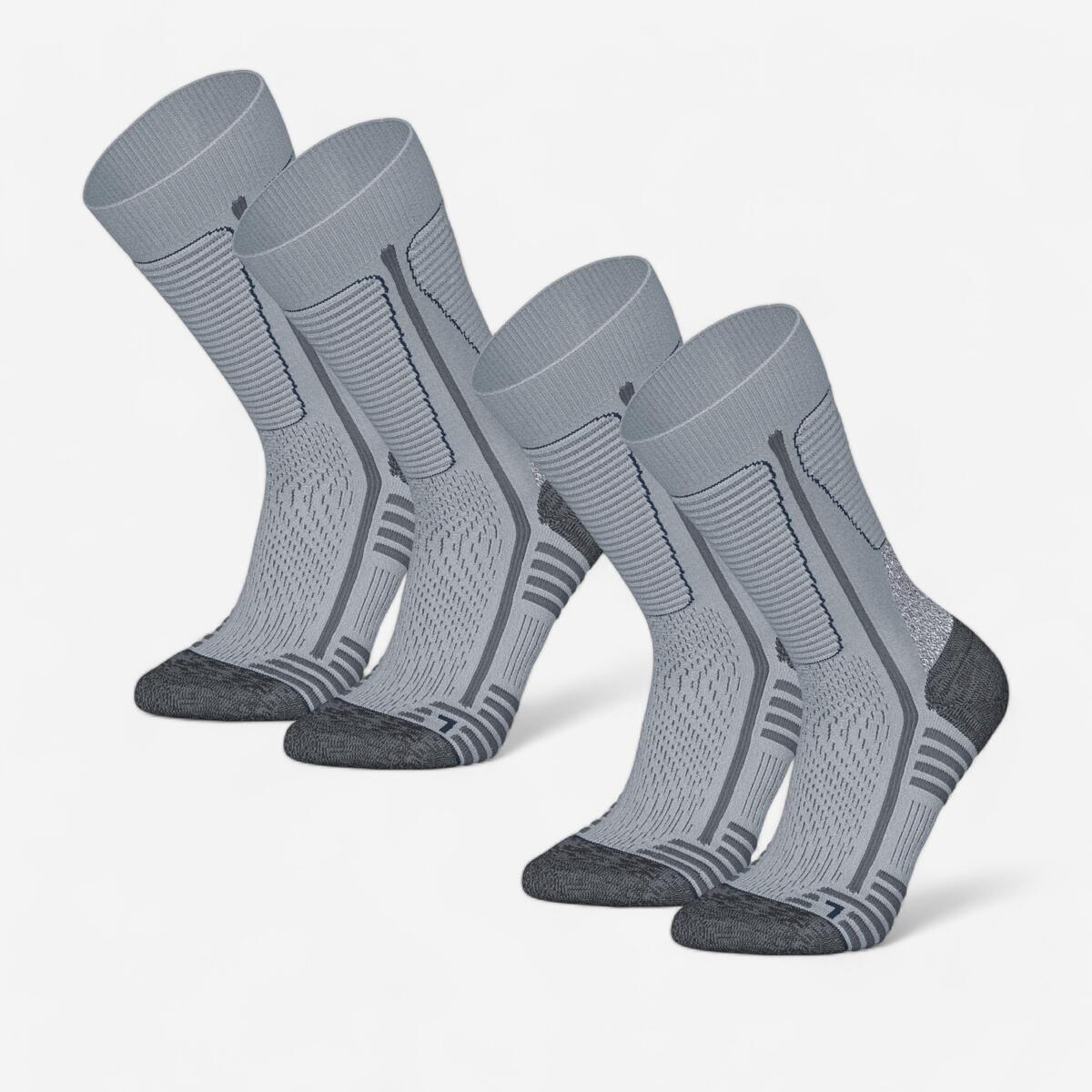 Chaussettes de randonnée chaudes, SH500 Mountain Mid gris