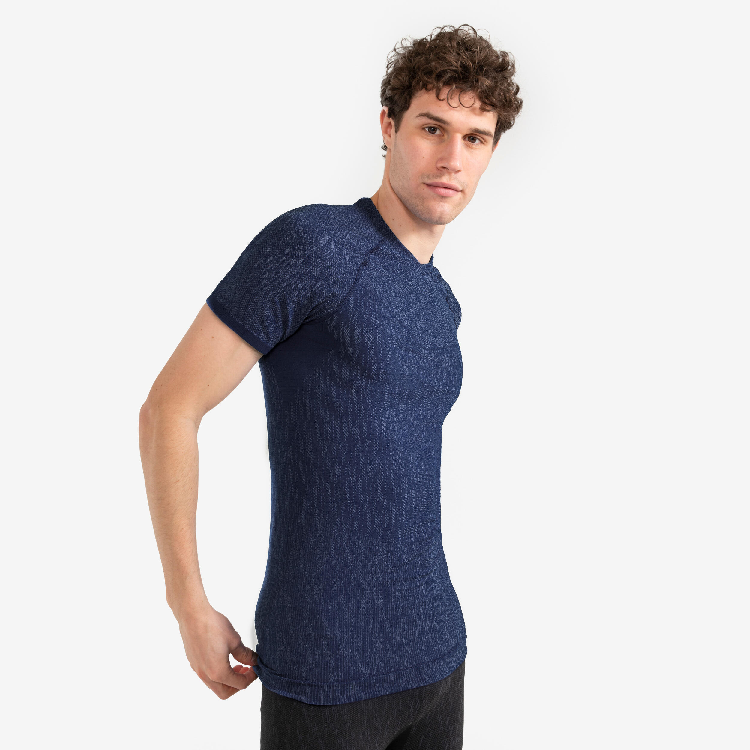 Thermoshirt heren / dames Keepdry korte mouwen marineblauw 2/8