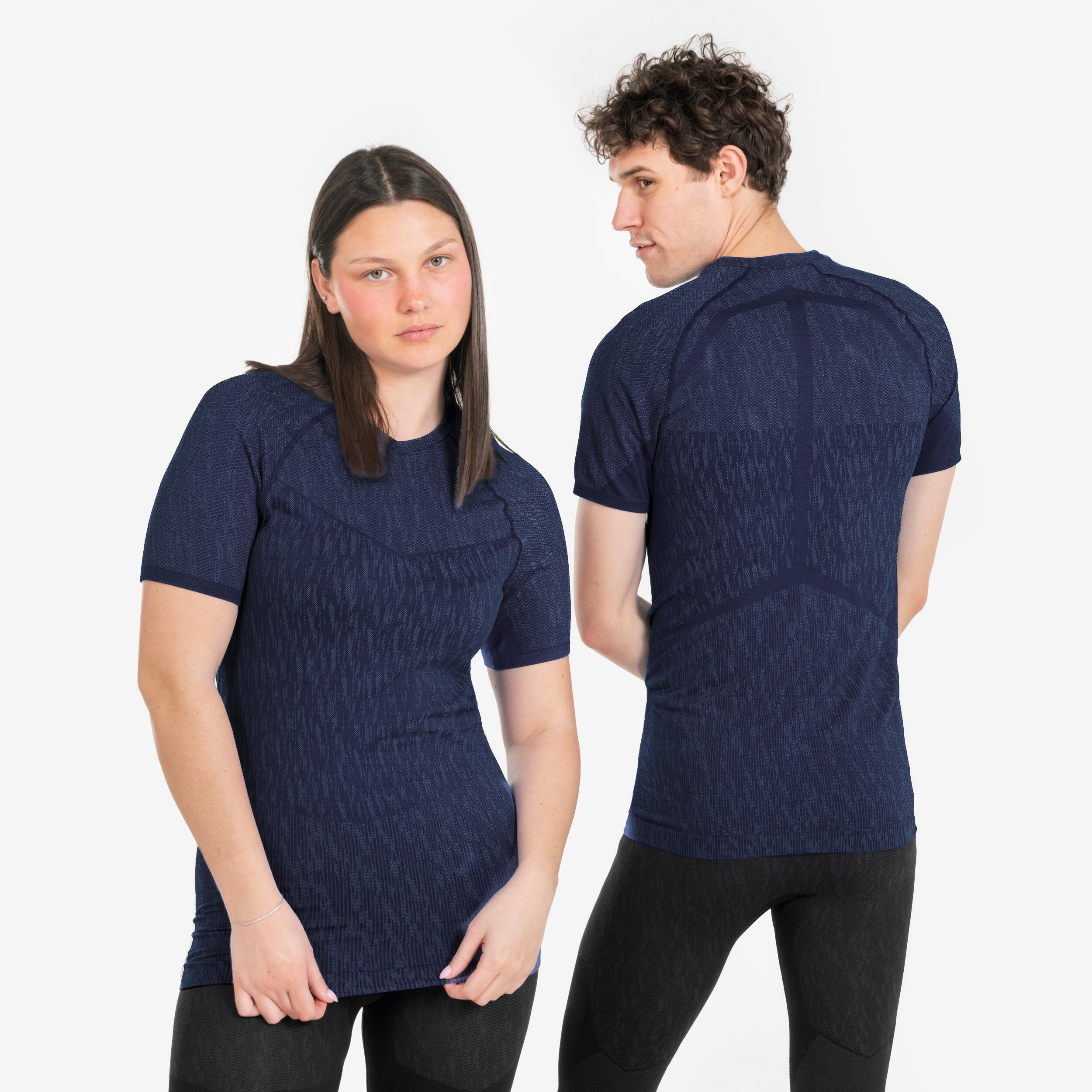 Thermoshirt heren / dames Keepdry korte mouwen marineblauw 4/8