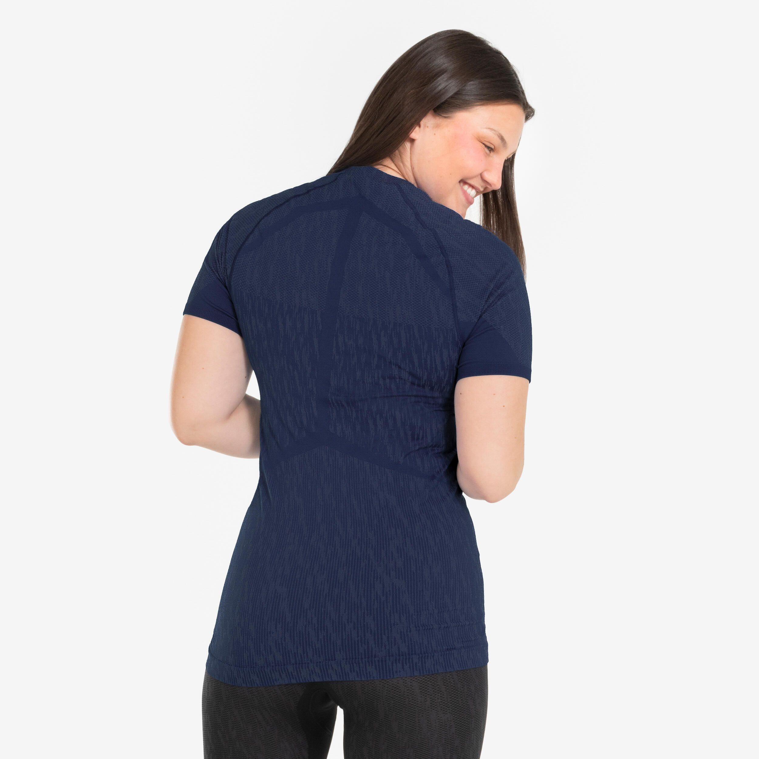 Thermoshirt heren / dames Keepdry korte mouwen marineblauw 6/8