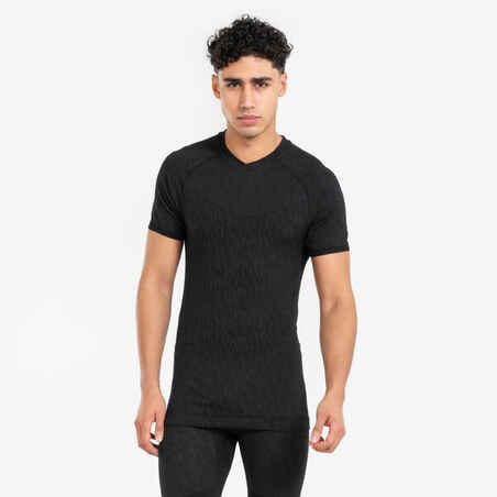 Adult Short-Sleeved Thermal Base Layer Top Keepdry - Black