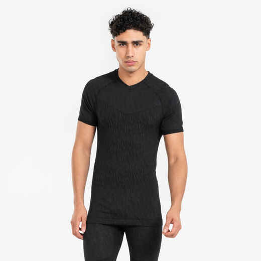 
      Suaugusiųjų trumparankoviai terminiai apatiniai marškinėliai „Keepdry“, juodi
  