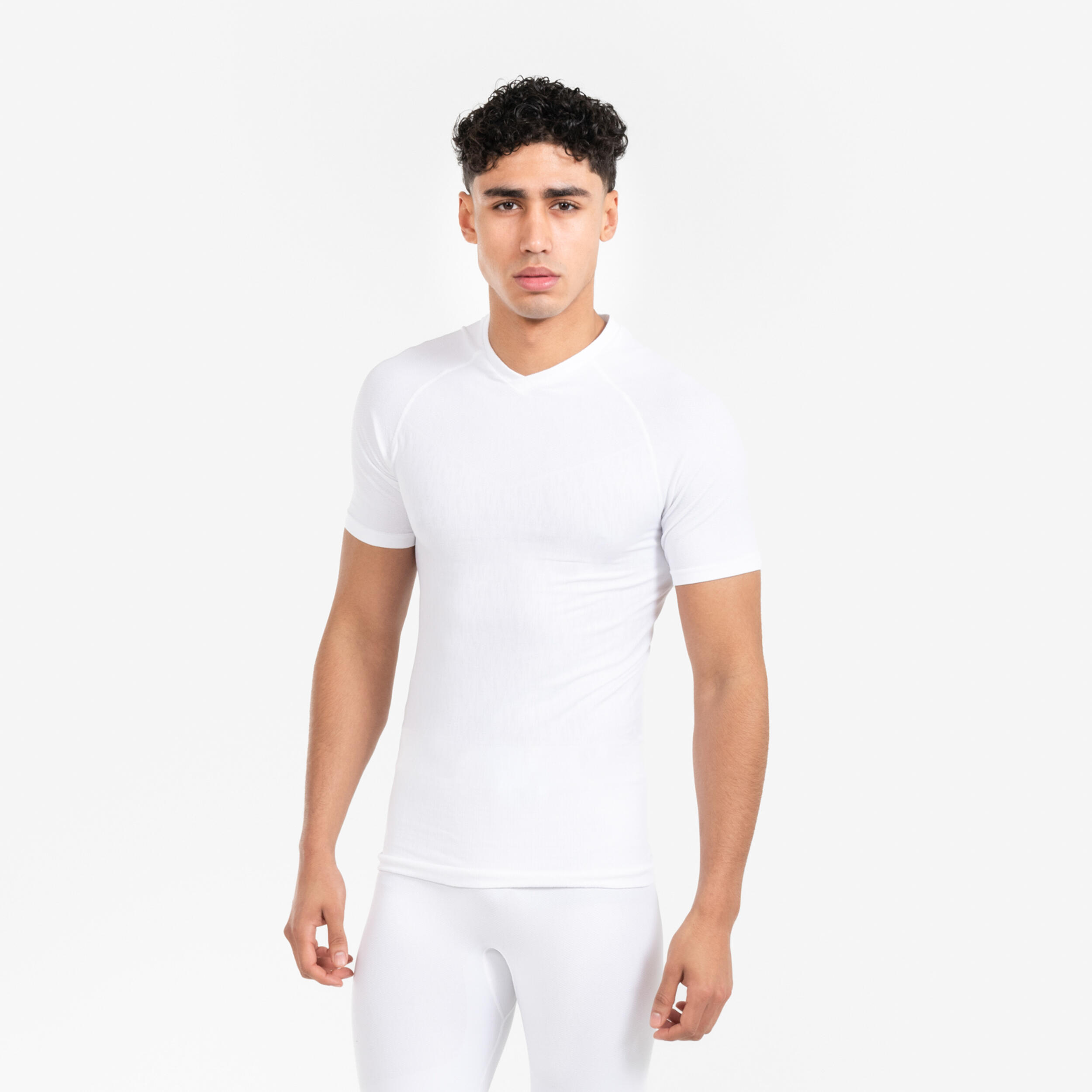 Thermal underwear short-sleeved top adult white keepdry