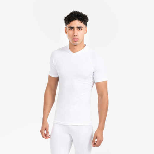 
      Suaugusiųjų trumparankoviai terminiai apatiniai marškinėliai „Keepdry“, balti
  