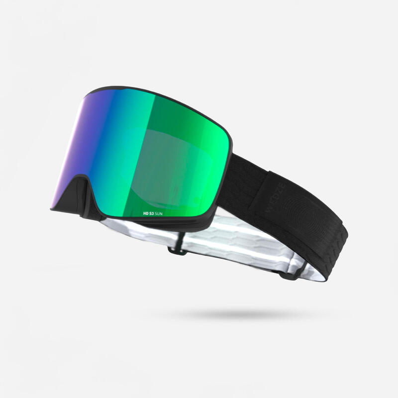 Masque de ski beau temps interchangeable adulte et enfant, g 900 c hd, noir