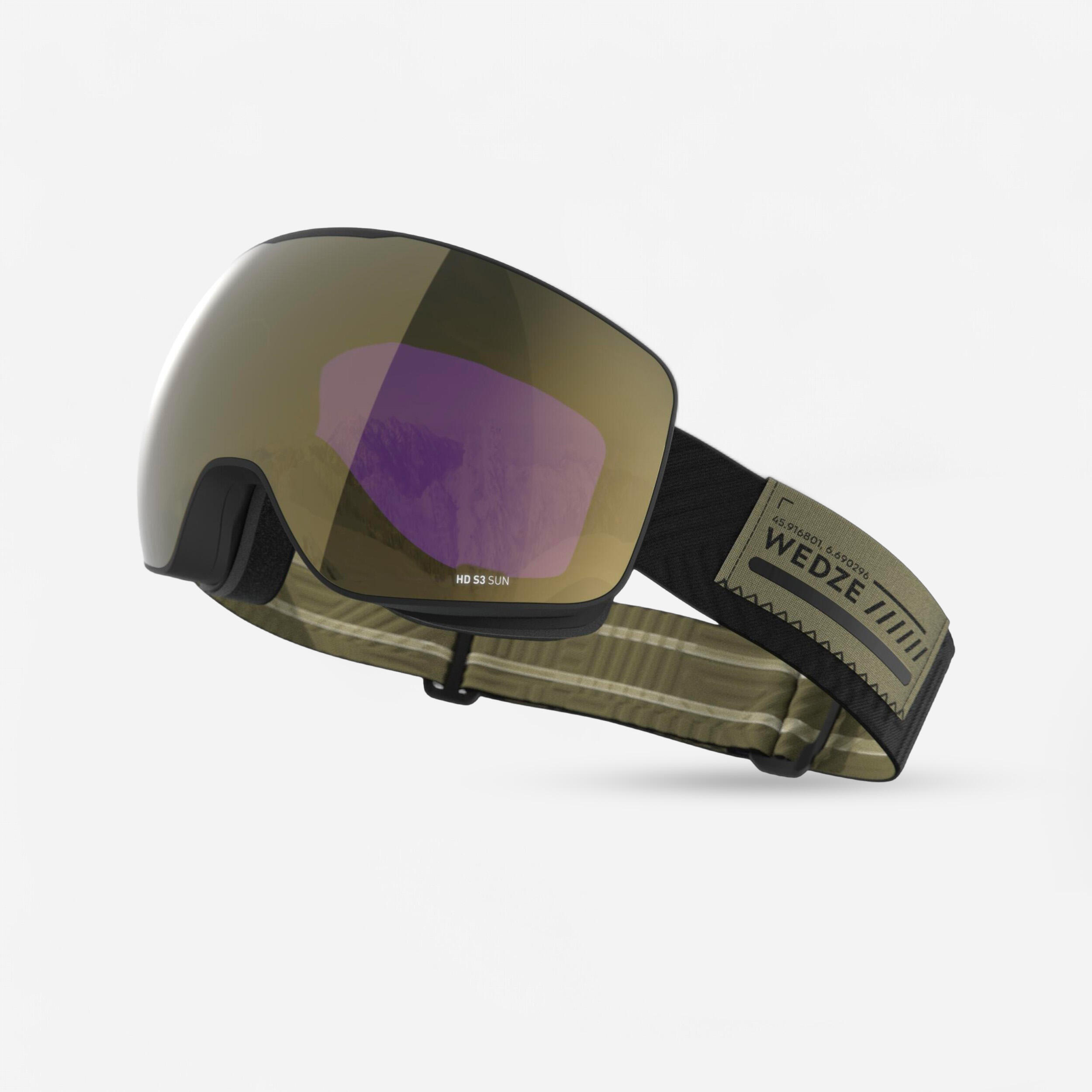 WEDZE Skibril zonnig weer kinderen volwassenen G 900 S HD kaki