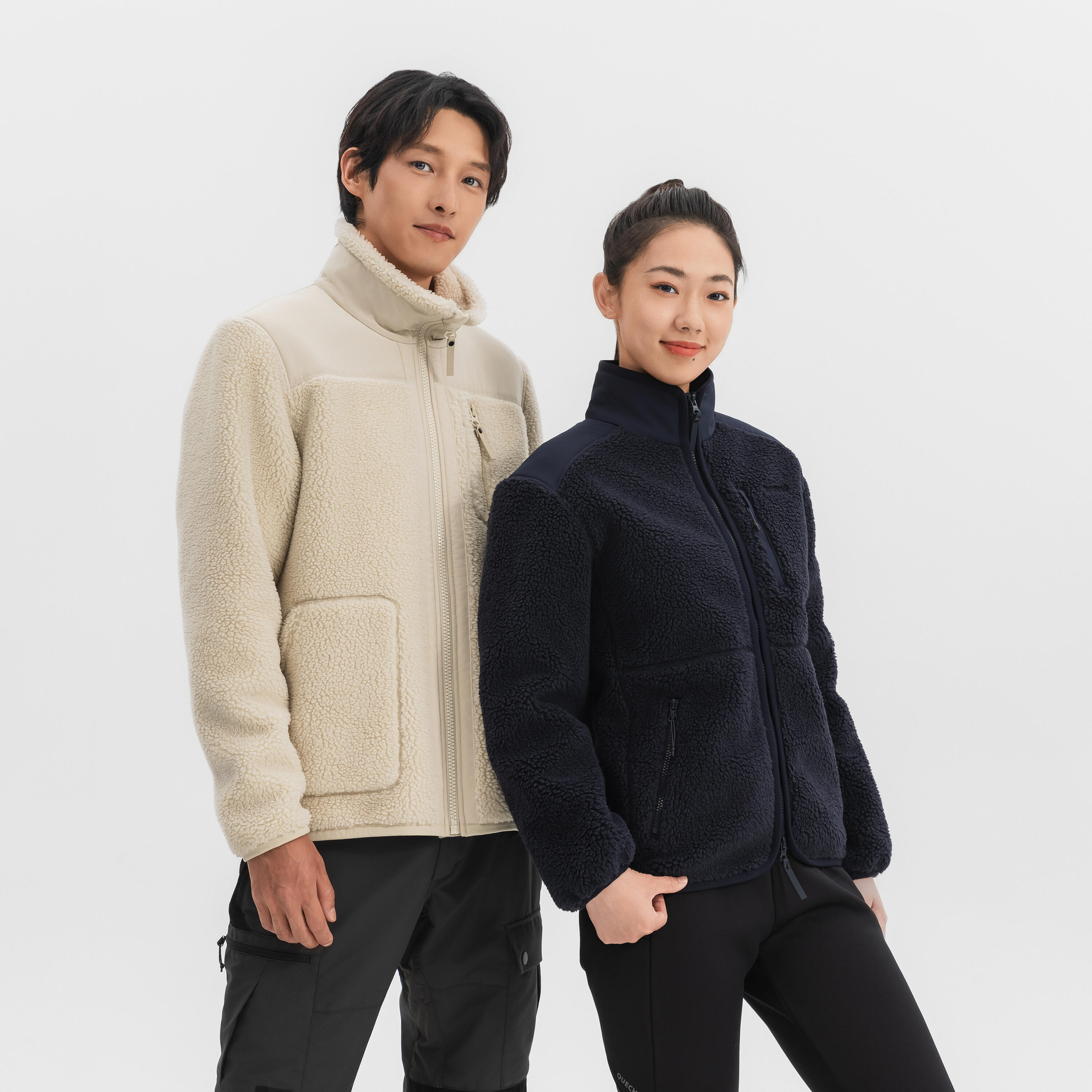 Men Ultra Warm Fleece SH500 Beige