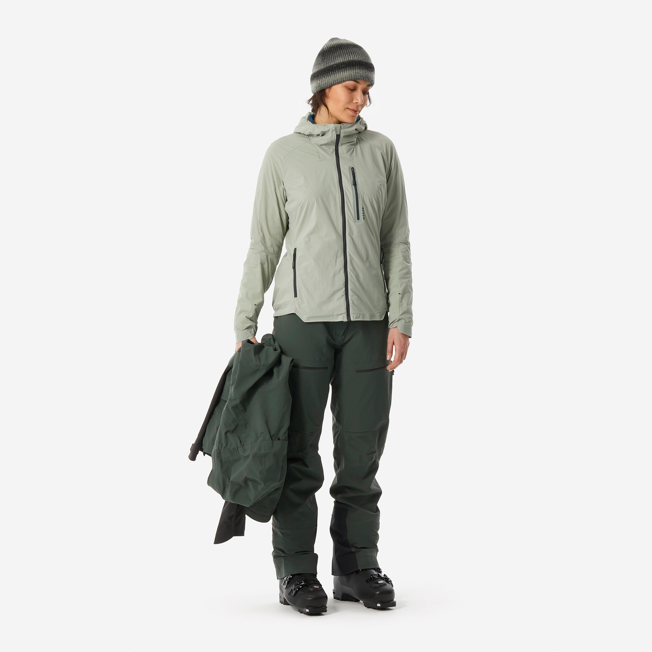 Sous veste de ski de randonnee legere et respirante femme Warm Wilder 900 vert WEDZE Decathlon