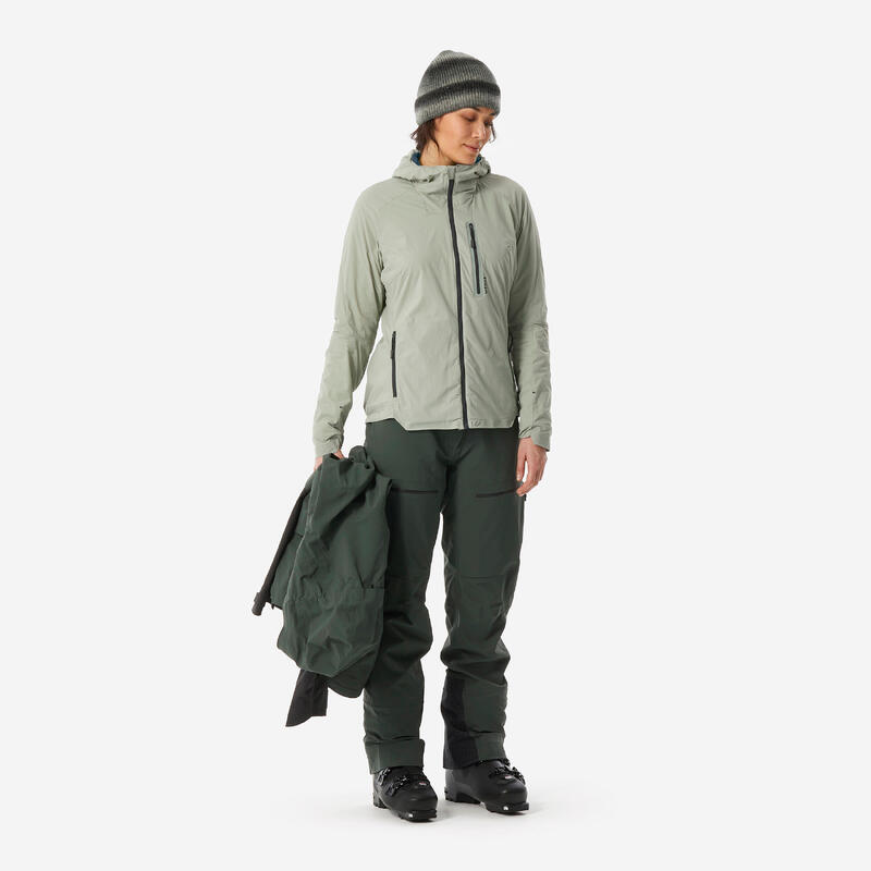 Sous-veste de ski de randonnée légère et respirante femme, Warm Wilder 900 vert