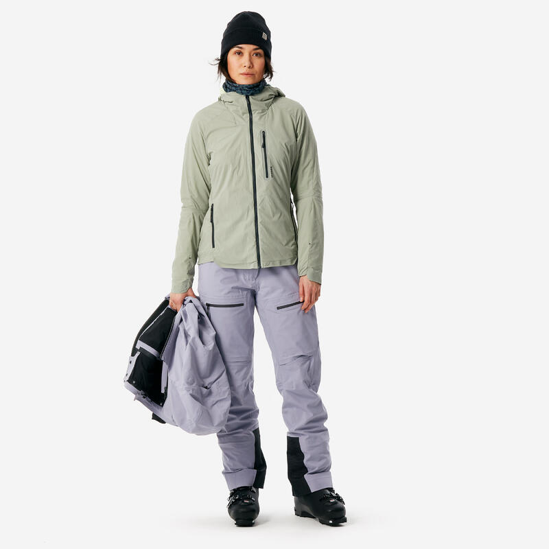 Sous-veste de ski de randonnée légère et respirante femme, Warm Wilder 900 vert