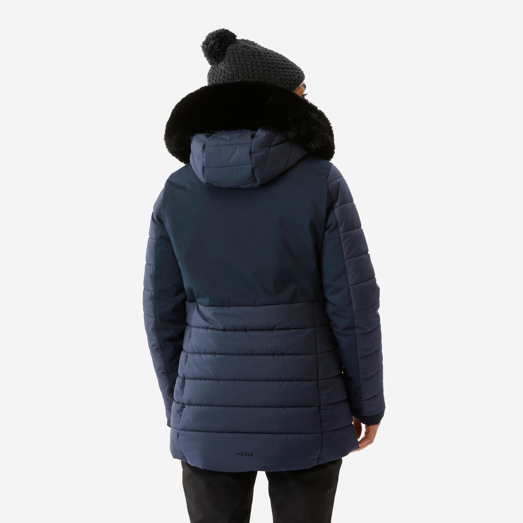 PARKA SKI MUJER CÁLIDA SEMI-LARGA 100 AZUL MARINO 