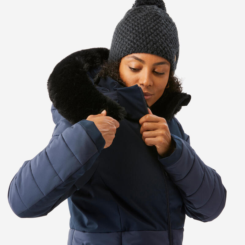 Dámská lyžařská bunda Warm 100 prodloužená 