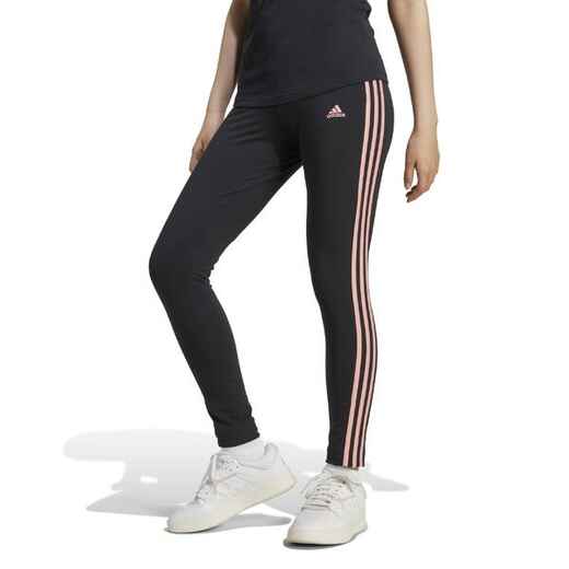 
      Women's 3 Stripe Print Leggings - Black/Pink
  