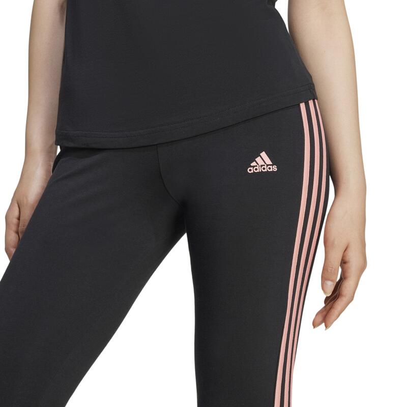 ADIDAS Leggings Damen 3 Streifen - schwarz/rosa 