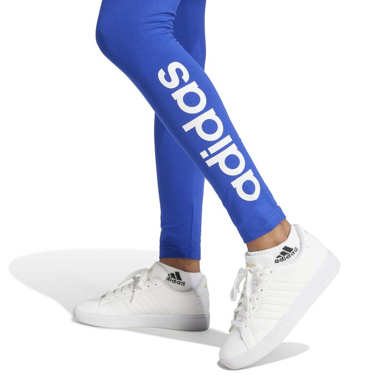 Bedrukte legging Adidas voor dames - blauw